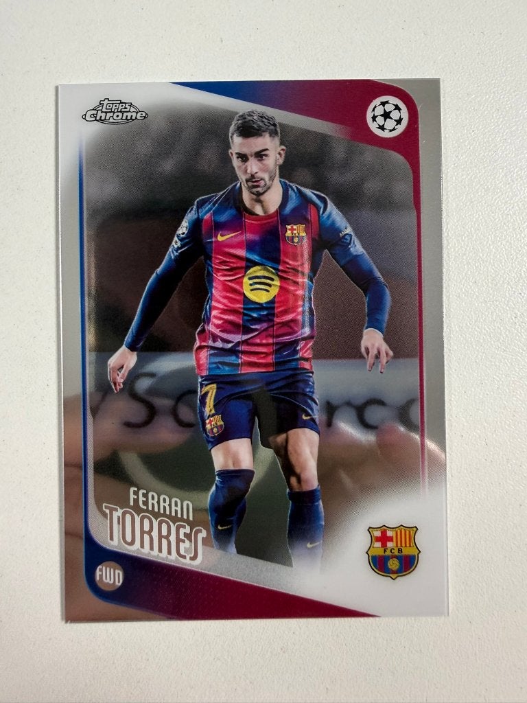 138 Ferran Torres Topps Chrome 2025-26, Ophalen of Verzenden, Nieuw, Buitenlandse clubs, Poster, Plaatje of Sticker