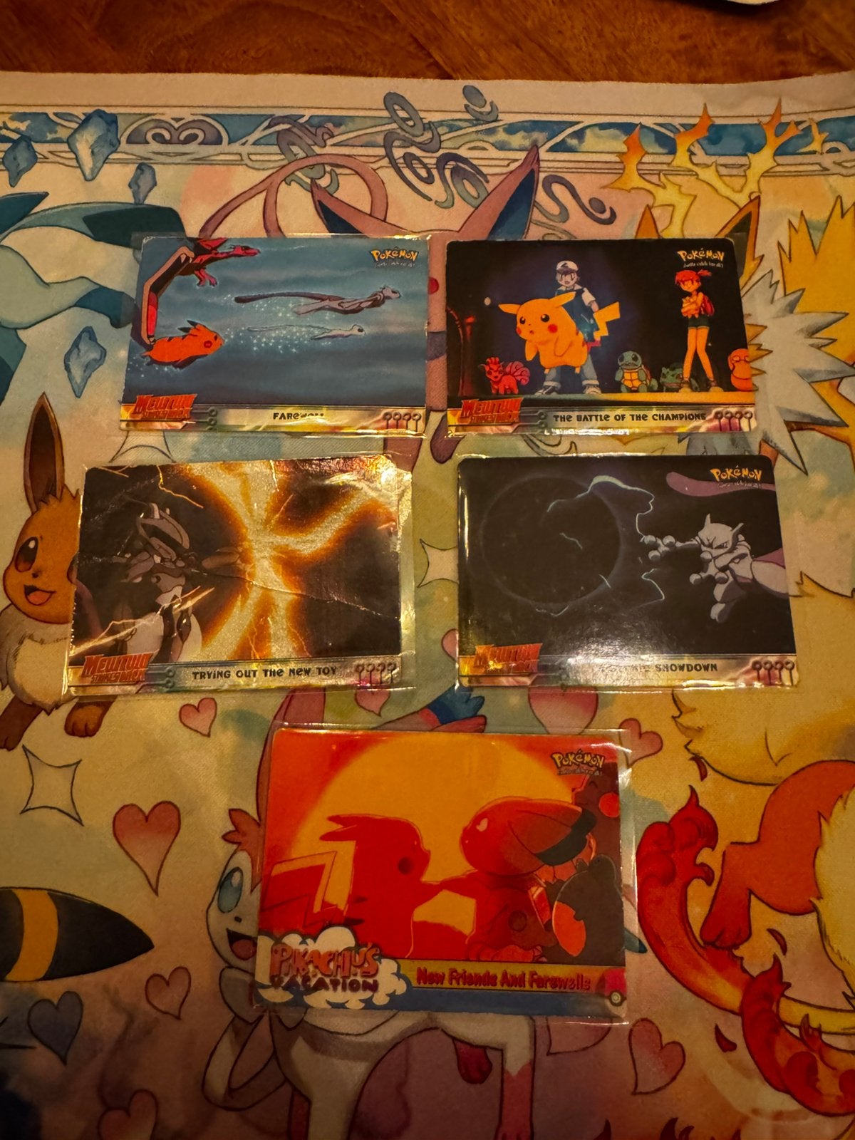 Pokemon Topps mewtwo pikachu mew, Verzenden, Gebruikt, Meerdere kaarten
