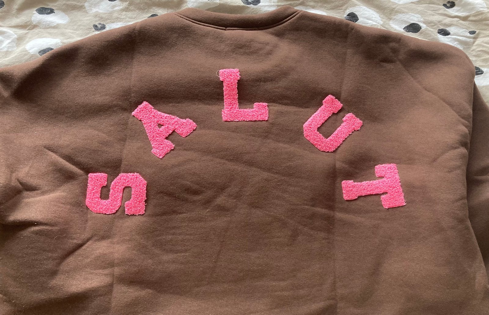 Azzurro sweater bruin roze onesize, Ophalen of Verzenden, Zo goed als nieuw, Bruin