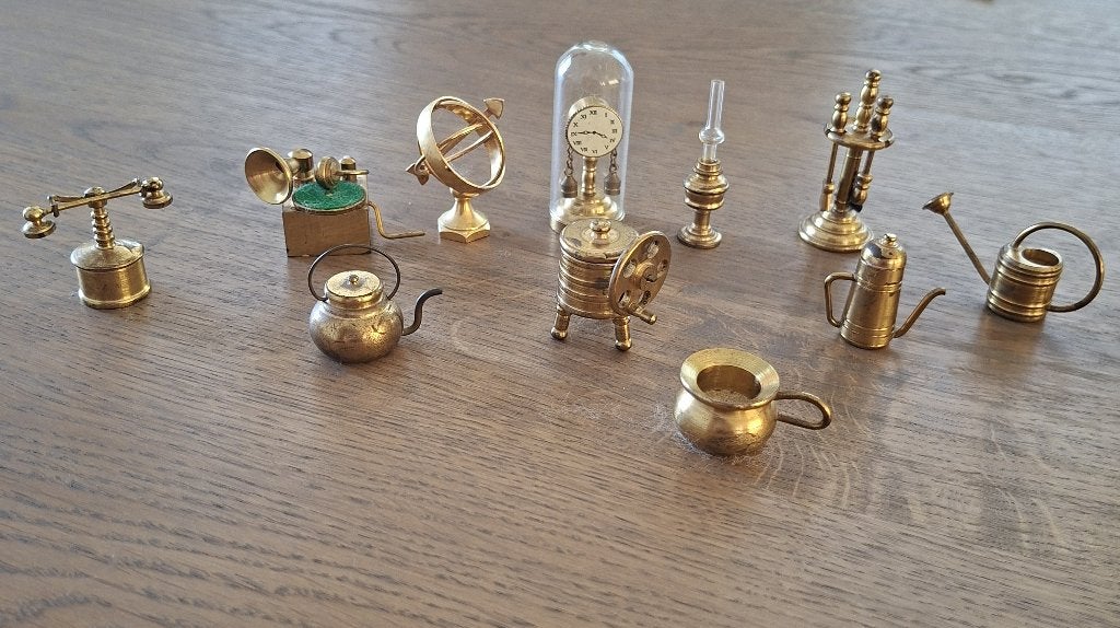 11 leuke  vintage miniaturen (messing koperkleurig)), Verzamelen, Ophalen of Verzenden, Gebruikt