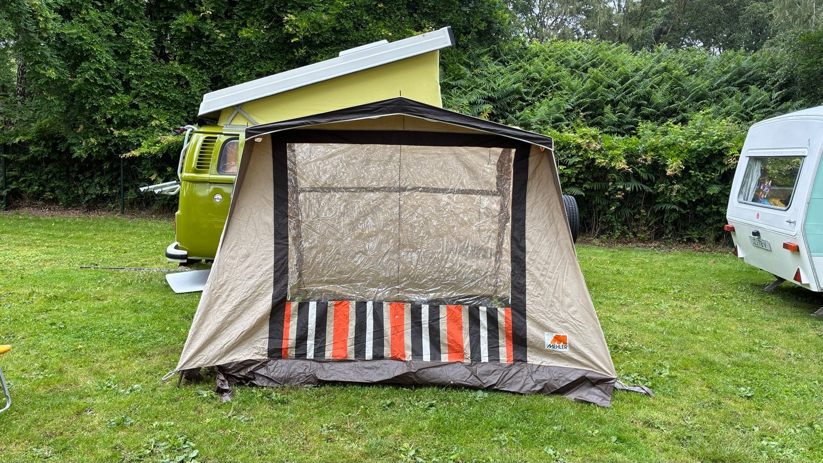 Mehler voortent voor camper of caravan - Vintage stijl, Caravans en Kamperen, Ophalen, Gebruikt, Tot en met 2