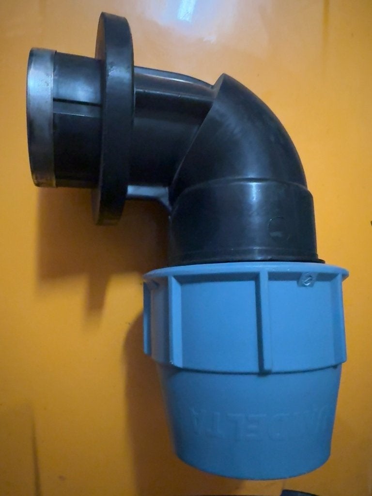 Unidelta PE knie 75 mm x 2½" binnendraad PN16 – nieuw, Ophalen of Verzenden, Nieuw