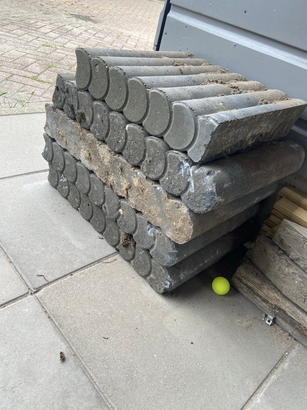 Gratis palissades, Tuin en Terras, Bielzen en Borders, Ophalen, Gebruikt, 25 tot 50 cm, Biels
