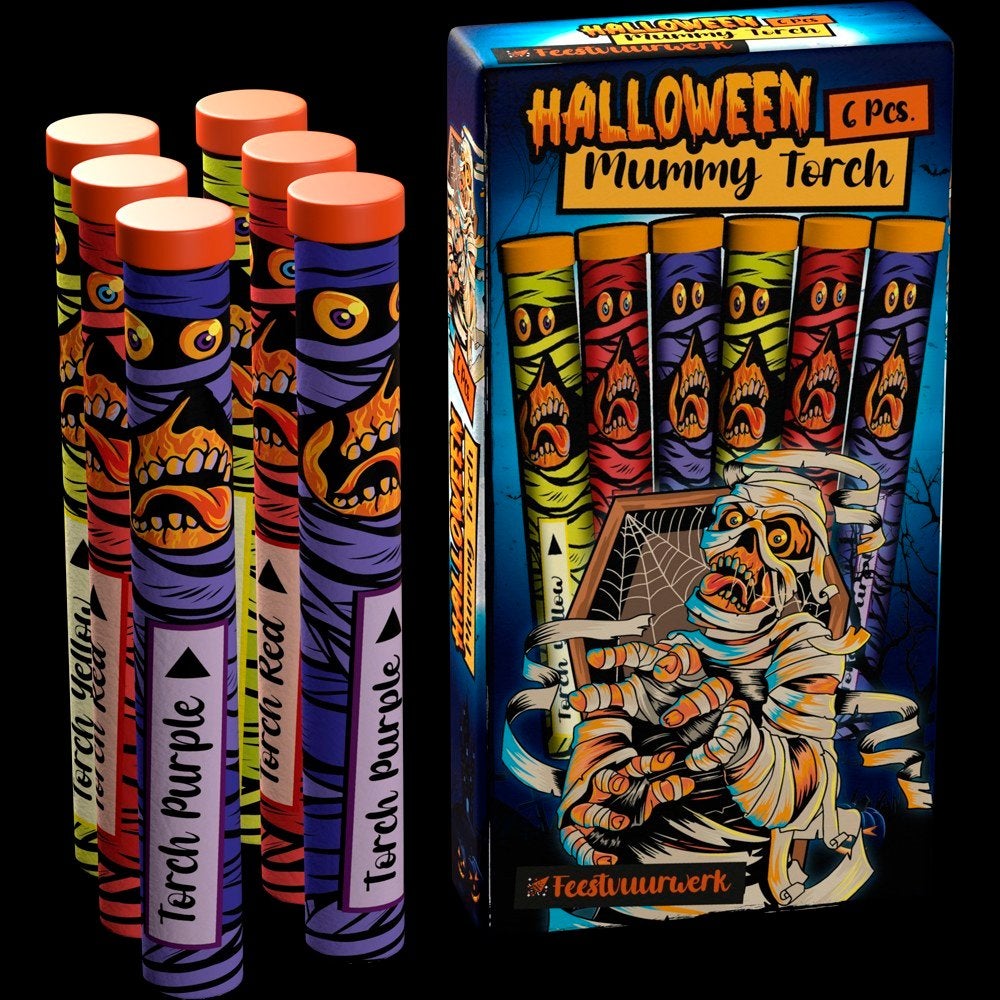 Halloween Mummy Torch Fakkels - 6 Stuks Feestvuurwerk, Ophalen, Nieuw