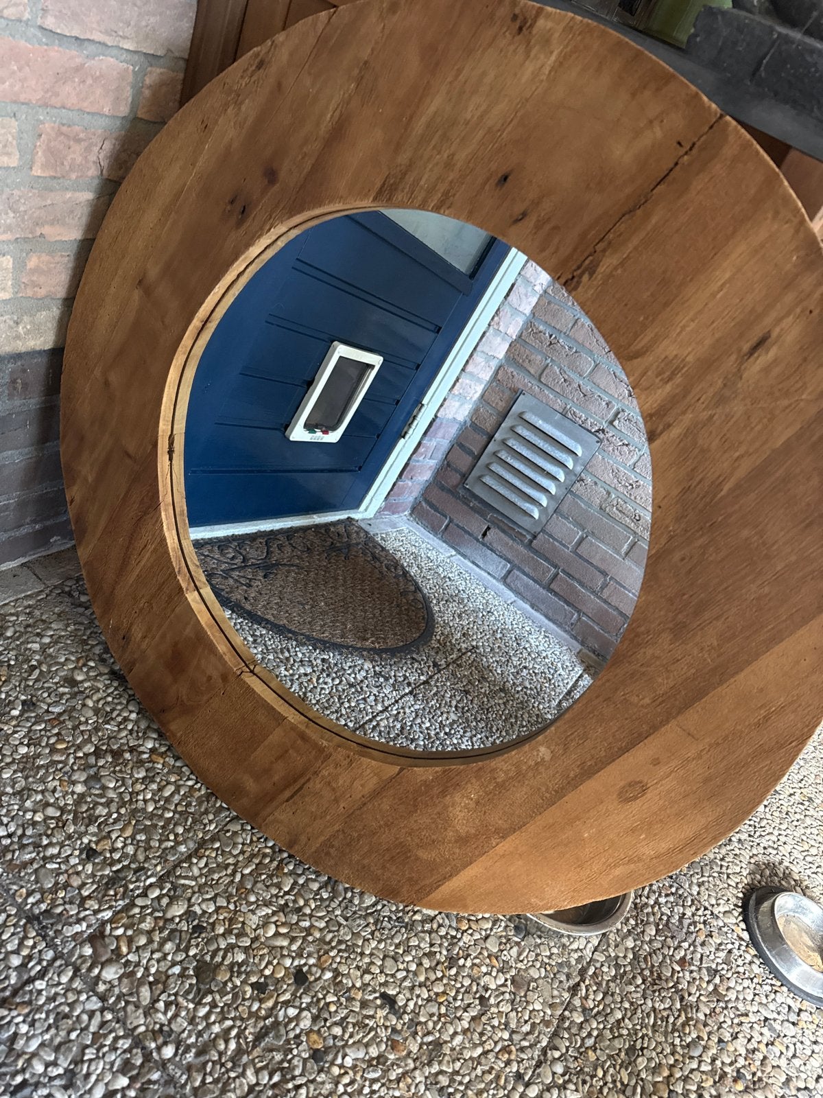 Ronde spiegel Teun van Leen Bakker, 80 cm, Gebruikt, Rond, Ophalen of Verzenden, 75 tot 100 cm