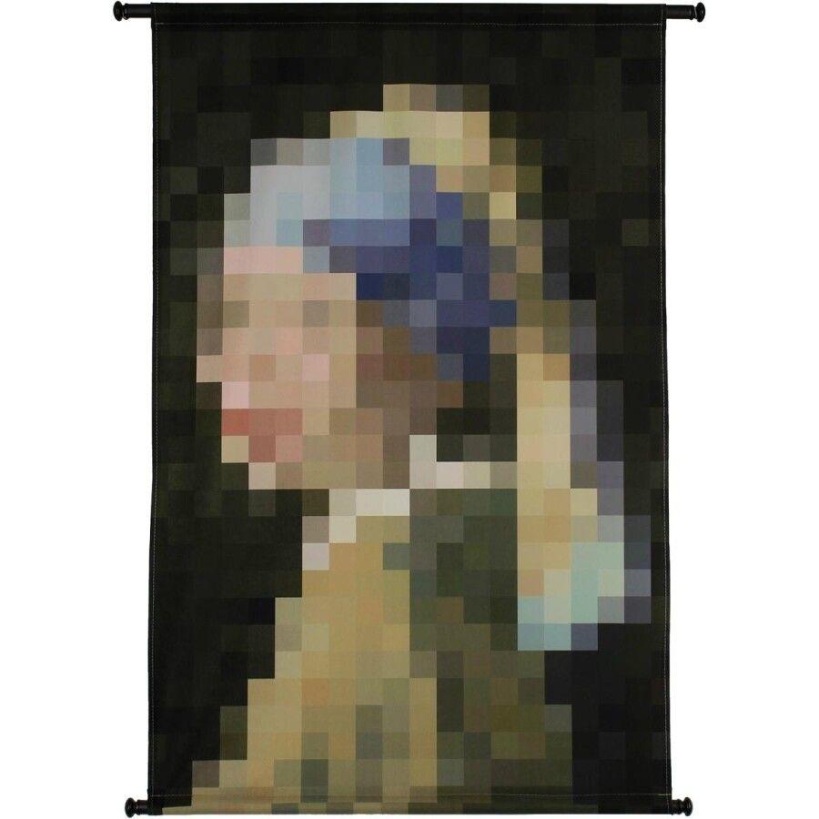 Wandkleed Meisje met de Parel (gepixeld) trendhopper, Ophalen of Verzenden