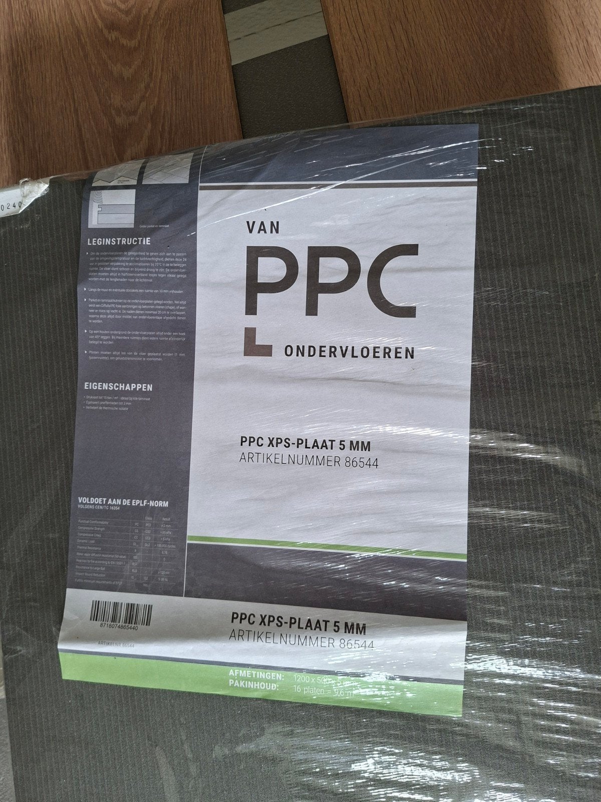 PPC XPS-plaat 5 mm ondervloer - 12 vellen (7,2 m²), Ophalen, 50 tot 150 cm, Overige typen, Nieuw