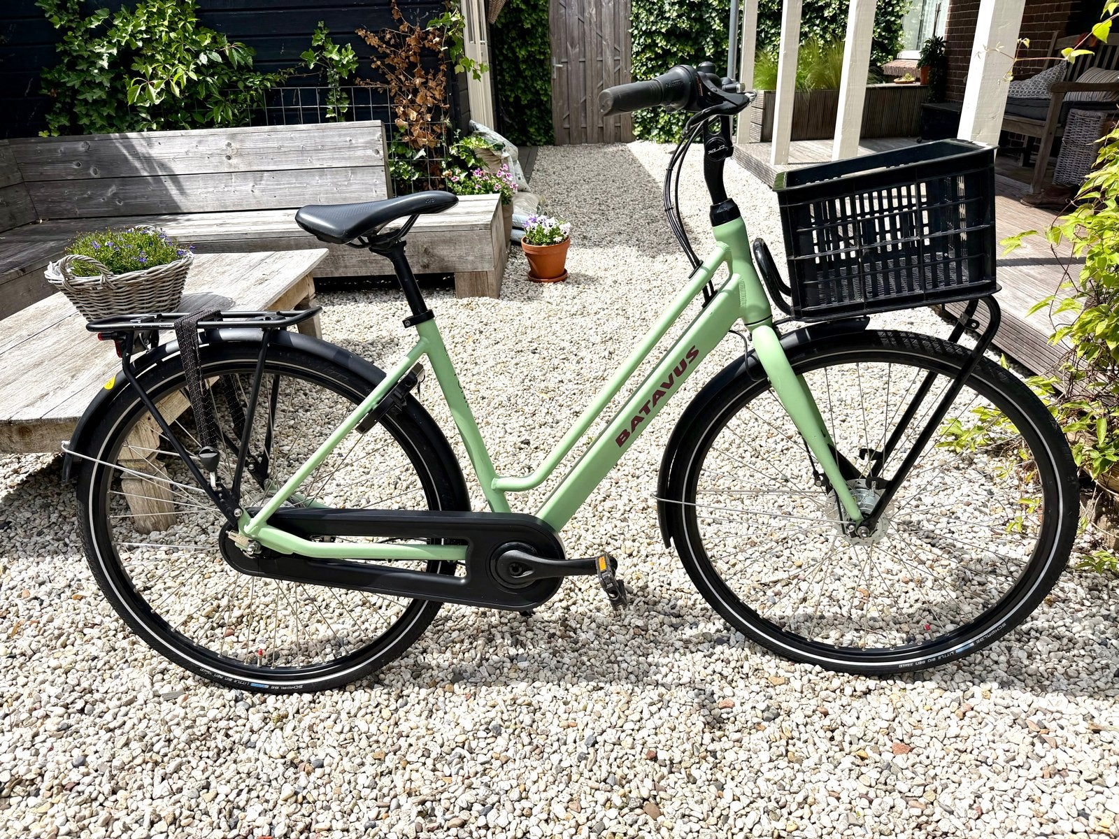 Batavus Fonk Damesfiets met mand - Zo goed als nieuw, Fietsen en Brommers, Ophalen, 47 tot 50 cm, Versnellingen, Batavus