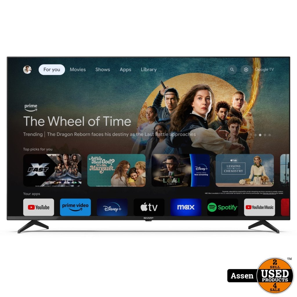 Sharp 55GL4460 55 inch 4K UHD LED Google TV | Nieuw, Sharp, Gebruikt, https://global.sharp/contact/, 1 Takumi-cho, Sakai-ku, Sakai City, Osaka 590-8522, Japan