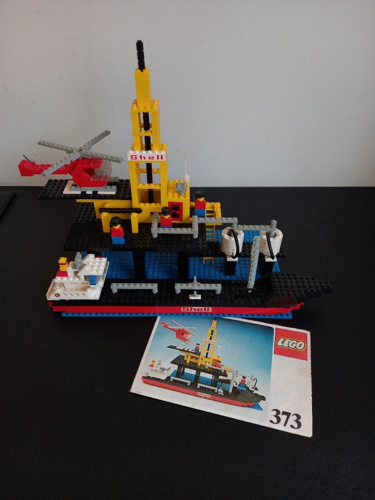 LEGO boorplatform 373 -Compleet met minifiguur en instructie, Gebruikt, Overige thema's, Lego, Ophalen of Verzenden