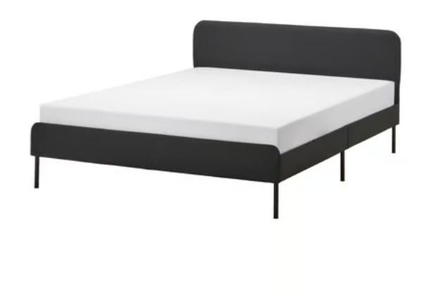 Bedframe zwart kunstleer 140x200, Huis en Inrichting, Slaapkamer | Bedden, Zwart, Tweepersoons, Metaal, 140 cm