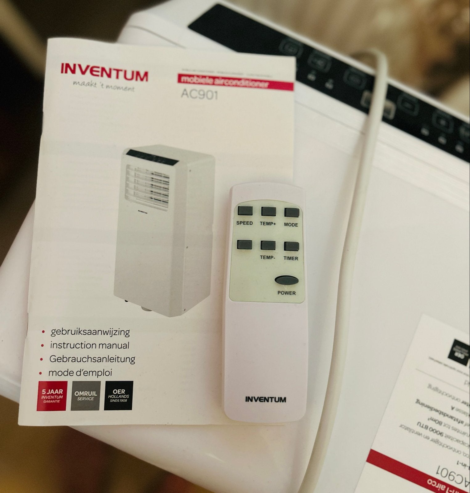 Inventum Mobiele Airco AC901 - Koelen, Ontvochtigen, Ventile, Ophalen, Zo goed als nieuw, Koelen en Ontvochtigen, Afstandsbediening