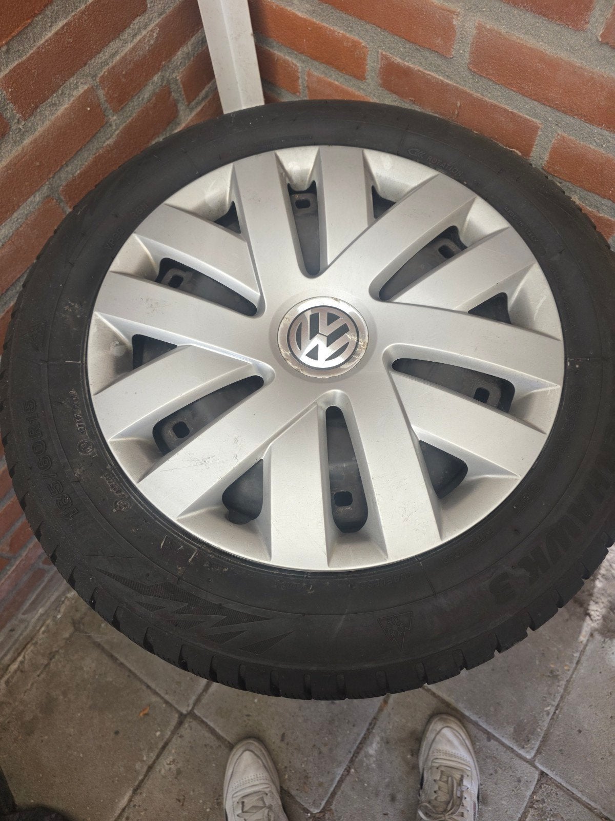 originele vw polo velgen 185/60R 15firestone banden, Ophalen, Gebruikt, 15 inch, 185 mm