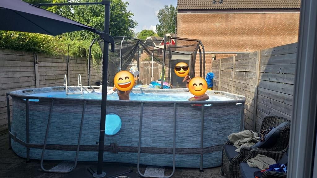 Te koop bestway steelpro max zwembad, Ophalen, 80 tot 120 cm, 300 cm of meer, Zo goed als nieuw