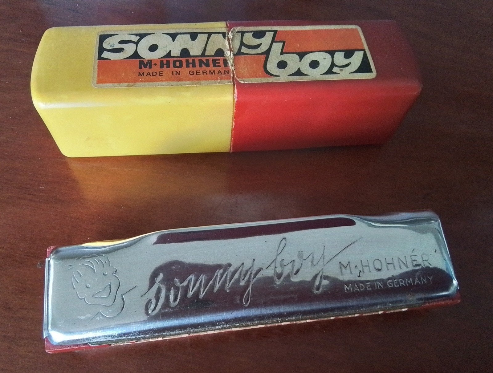 Vintage Sonny Boy Mondharmonica M. Hohner Germany, Ophalen of Verzenden, Zo goed als nieuw, Met koffer of doosje