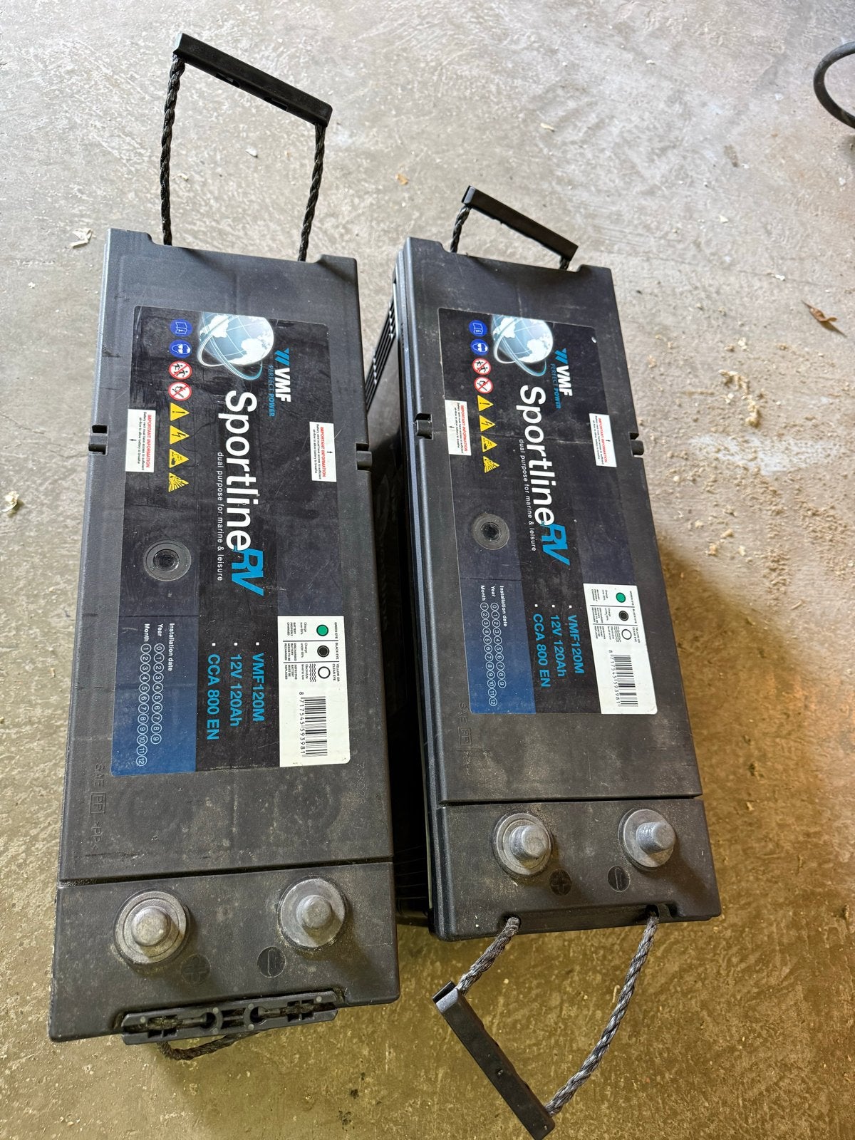 VMF Sportline RV 12V 120Ah accu's (2 stuks), Ophalen of Verzenden, Gebruikt
