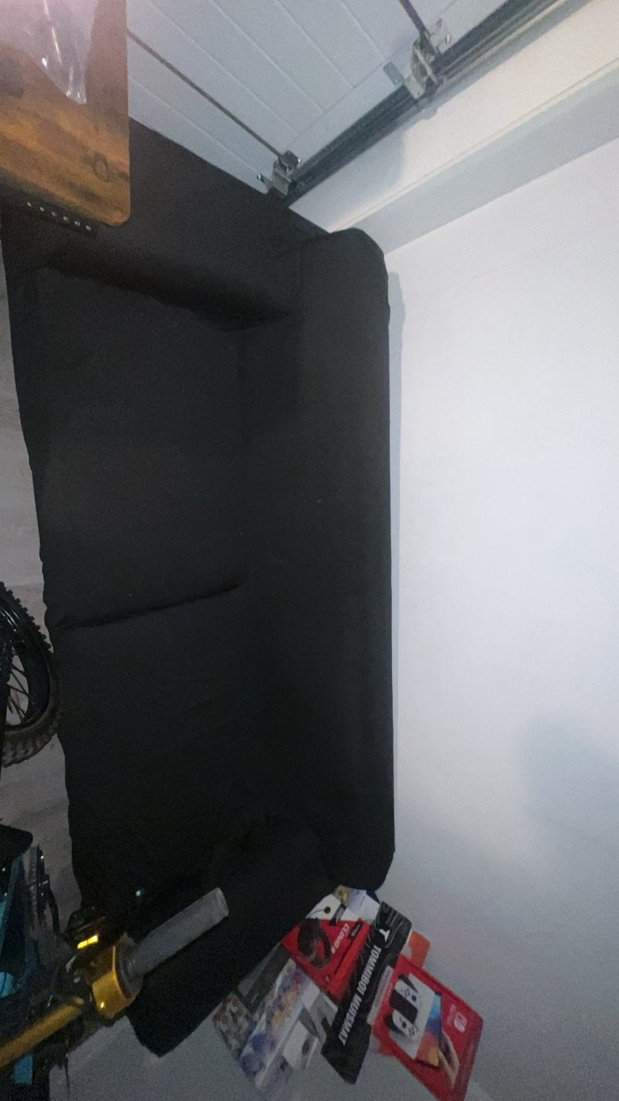 Bank 4 zits, Ophalen, Gebruikt, 90 cm, Zwart