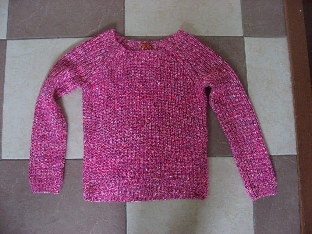 leuke zgan roze/zilver knitwear trui , Coolcat girls, mt 152, Trui of Vest, Coolcat, Zo goed als nieuw, Verzenden