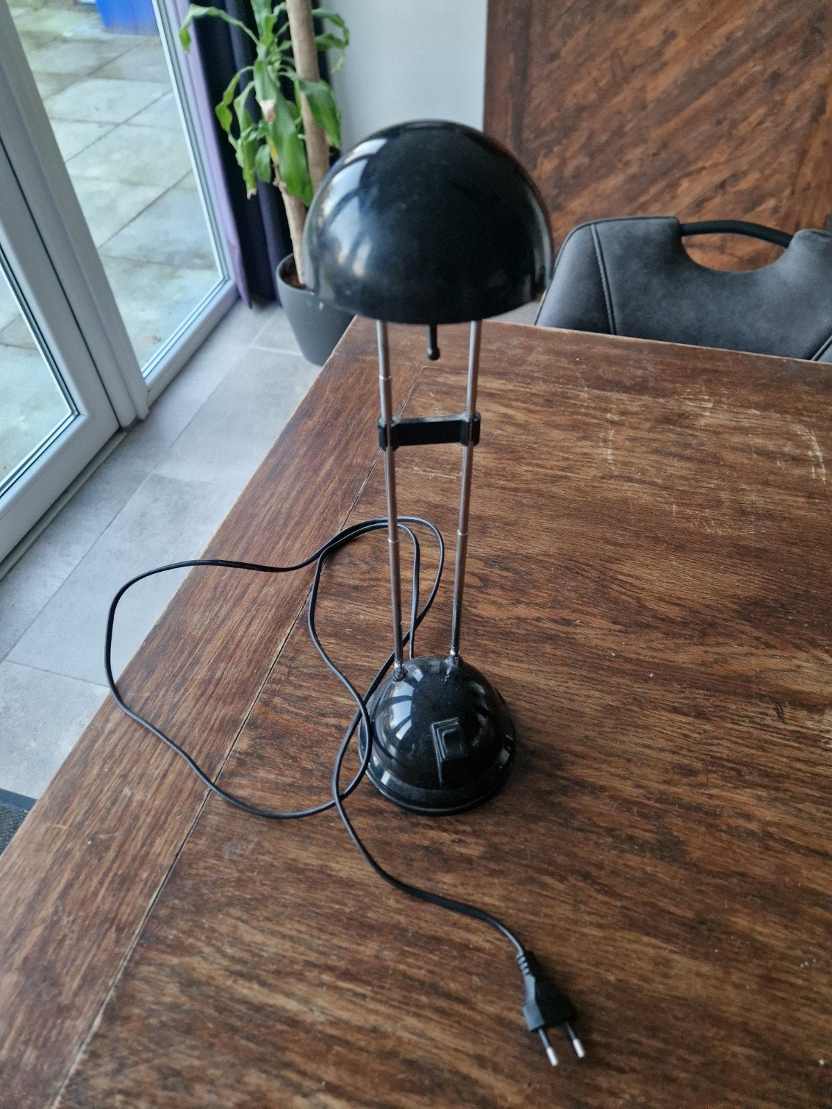 Vintage bureaulamp / tafellamp - Zwart met chroom, Antiek en Kunst, Ophalen of Verzenden