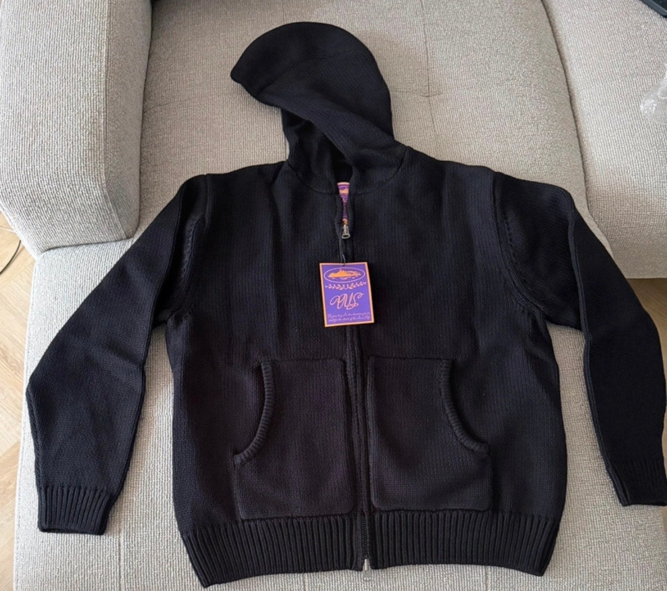 Corteiz Alcatraz Heavy Knit Zip Hoodie Zwart XL Nieuw, Verzenden, Nieuw, Maat 56/58 (XL), Zwart