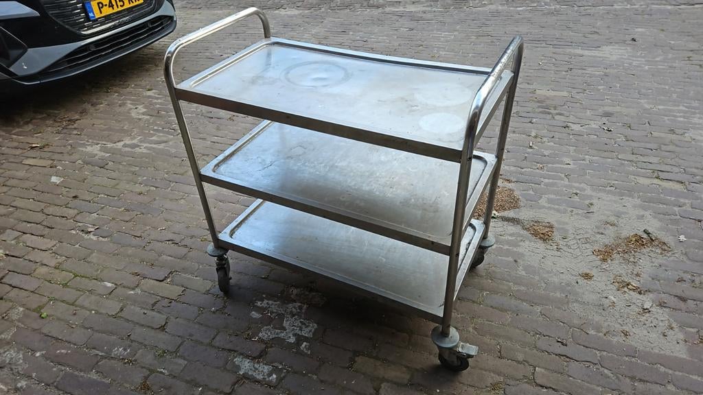 Rvs etagewagen serveerwagen, Ophalen of Verzenden