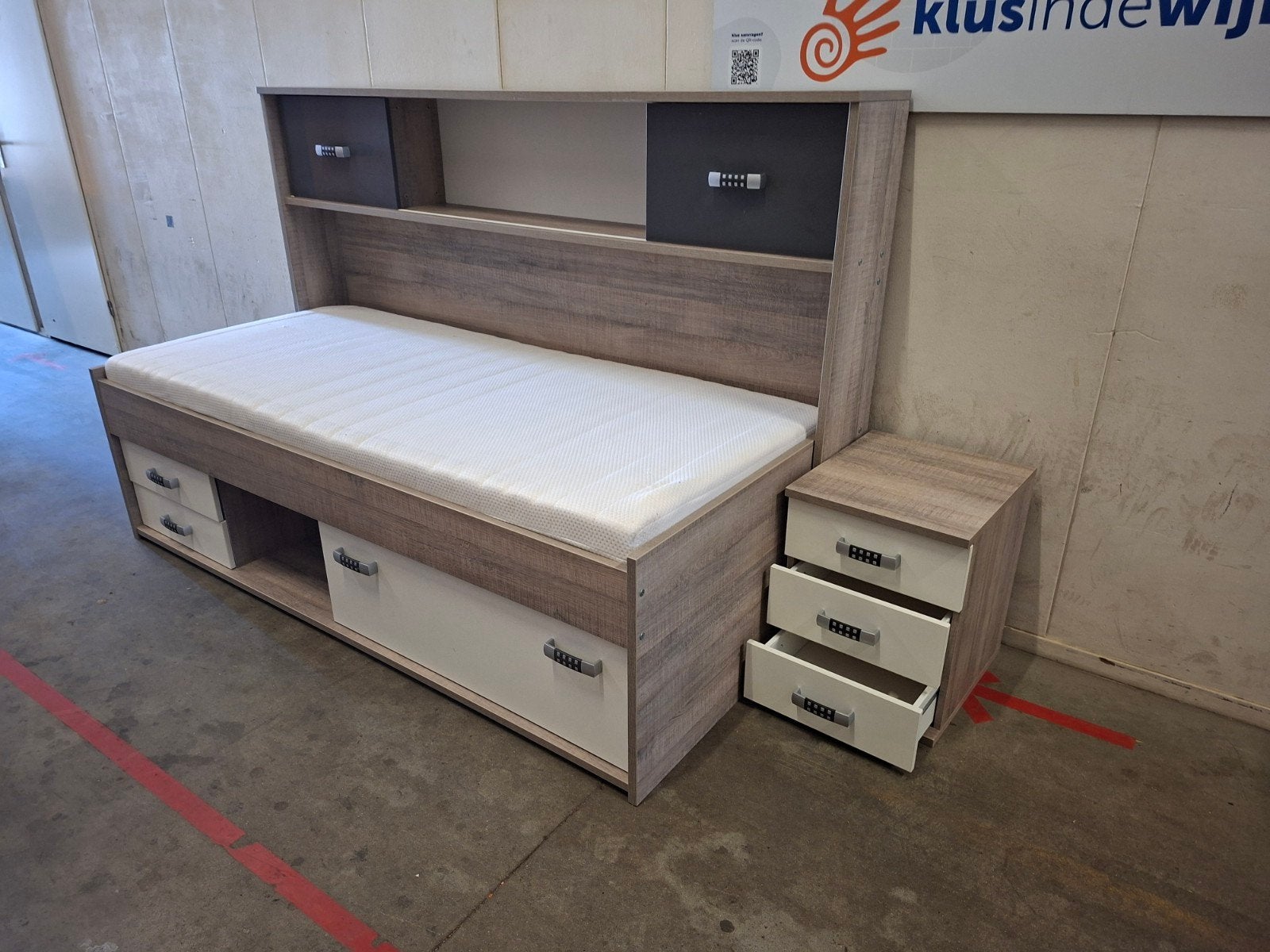 Beter Bed Kajuitbed 90x200 cm met Matras en Opbergruimte, Huis en Inrichting, Slaapkamer | Bedden, Ophalen, Gebruikt, 90 cm, 200 cm