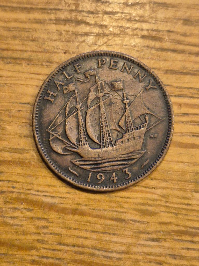Verenigd Koninkrijk - ½ Penny 1943, Postzegels en Munten, Munten | Europa | Niet-Euromunten, Verzenden, Overige landen, Losse munt
