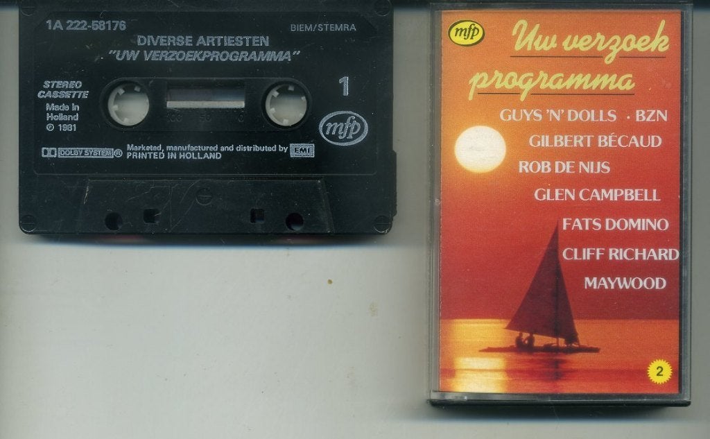 Uw Verzoekprogramma 2 16 nrs cassette 1980 ZGAN, Ophalen of Verzenden, Zo goed als nieuw, Origineel, 1 bandje