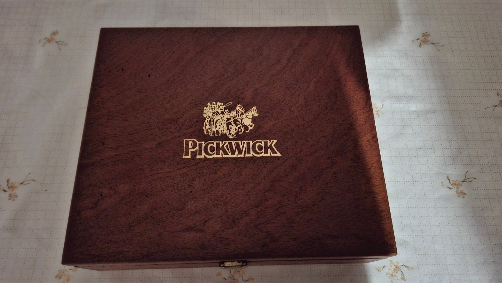 Pickwick houten Theedoos 12 vaks (met inhoud), Hout, Ophalen of Verzenden, Zo goed als nieuw, Theedoos