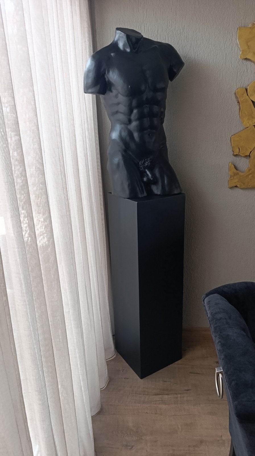 XXL Zware Zwarte Sokkel/Zuil 120x35x35 cm, Ophalen, Zo goed als nieuw