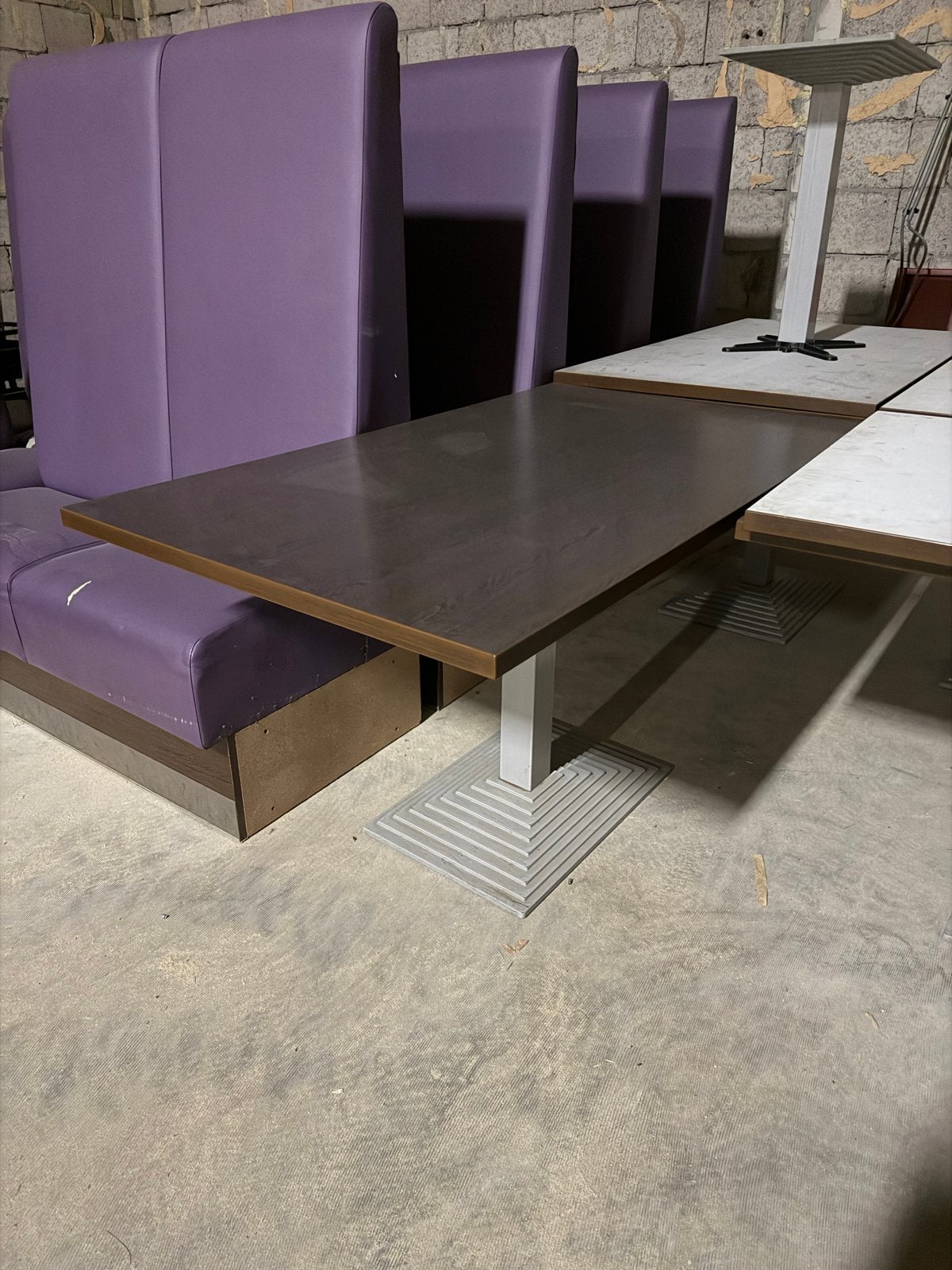 Horeca tafels: 2x groot, 2x klein, hout/metaal, Huis en Inrichting, Tafels | Eettafels, Ophalen, Gebruikt, Rond, 50 tot 100 cm