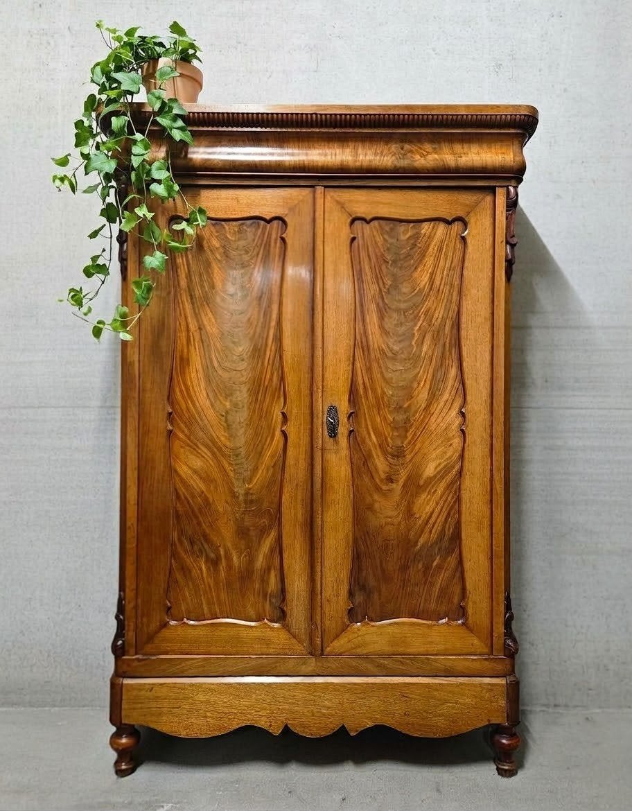 Antieke brocante Biedermeier meidenkast vintage linnenkast, Antiek en Kunst, Ophalen of Verzenden
