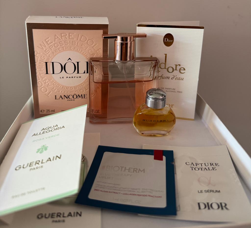 Lancome Idôle Le Parfum, mini Burberry & samples, Ophalen of Verzenden, Zo goed als nieuw