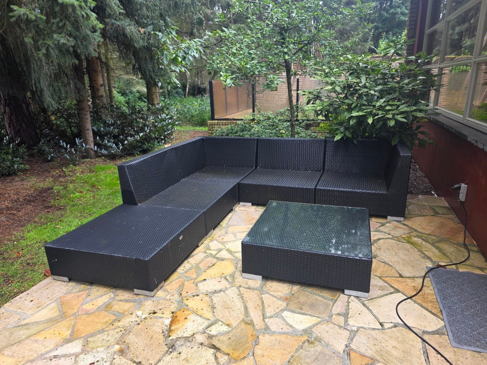 Zo goed als nieuwe loungeset - 90x90x30, rugleuning 70h, Ophalen, Zo goed als nieuw, Loungeset, Wicker
