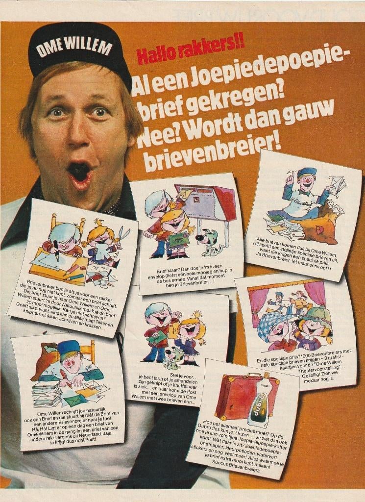 Retro reclame 1976 Dubro afwasmiddel Ome Willem rakkers, Verzamelen, Verzenden, Overige typen