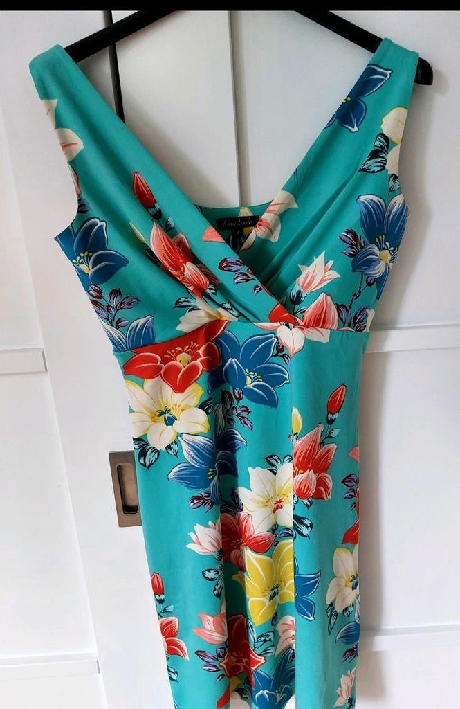 Prachtig mooi turquoise zomerjurkje King Louie maat m, Maat 38/40 (M), Overige kleuren, Ophalen of Verzenden, Zo goed als nieuw