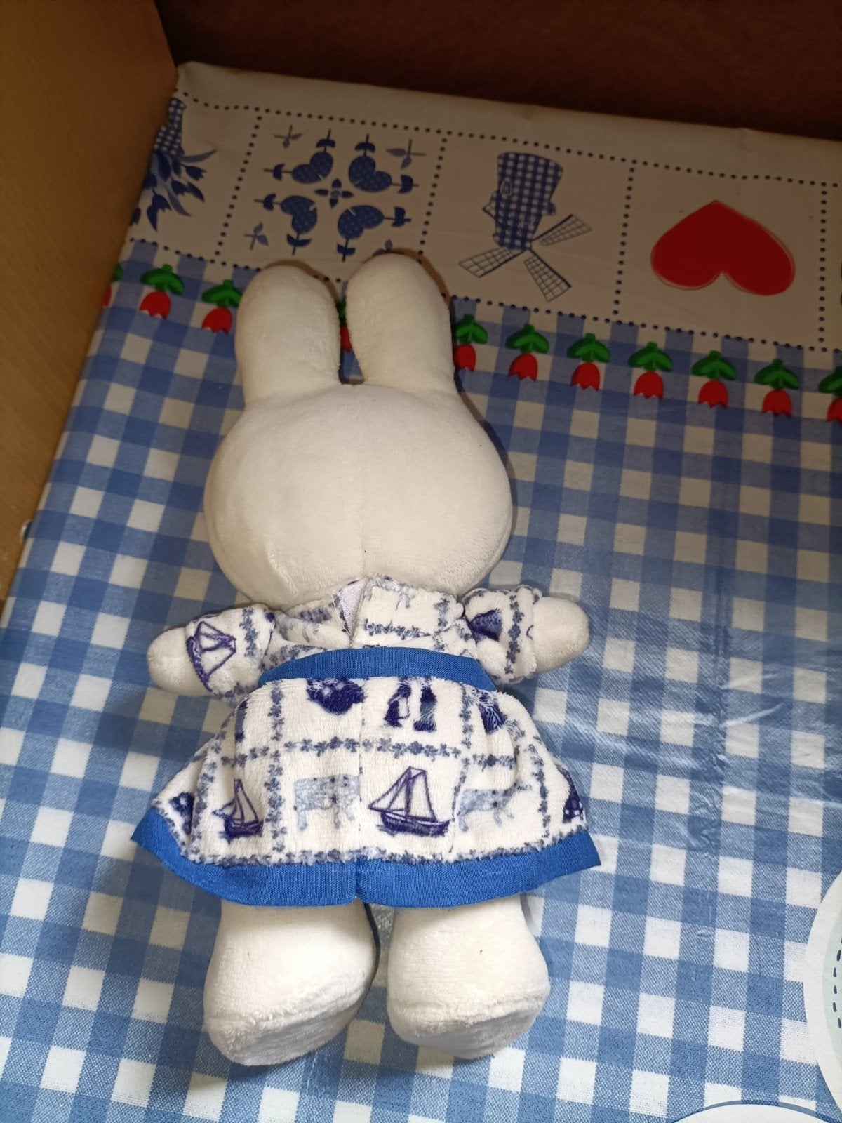 Nijntje knuffel met Delfts Blauwe jurk Dutch Bunny, Ophalen of Verzenden, Zo goed als nieuw