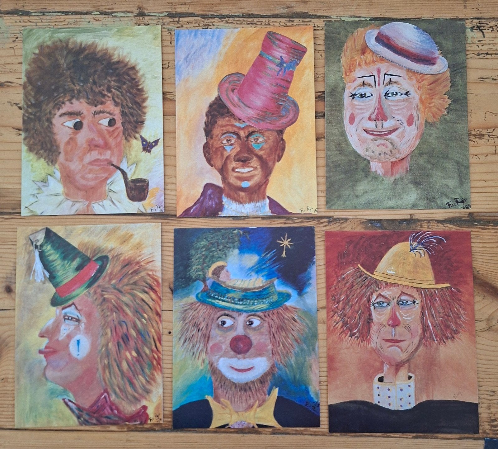 Set 12 blanco kaarten clown circus Ut pienselke Venlo, Ophalen of Verzenden, 1980 tot heden
