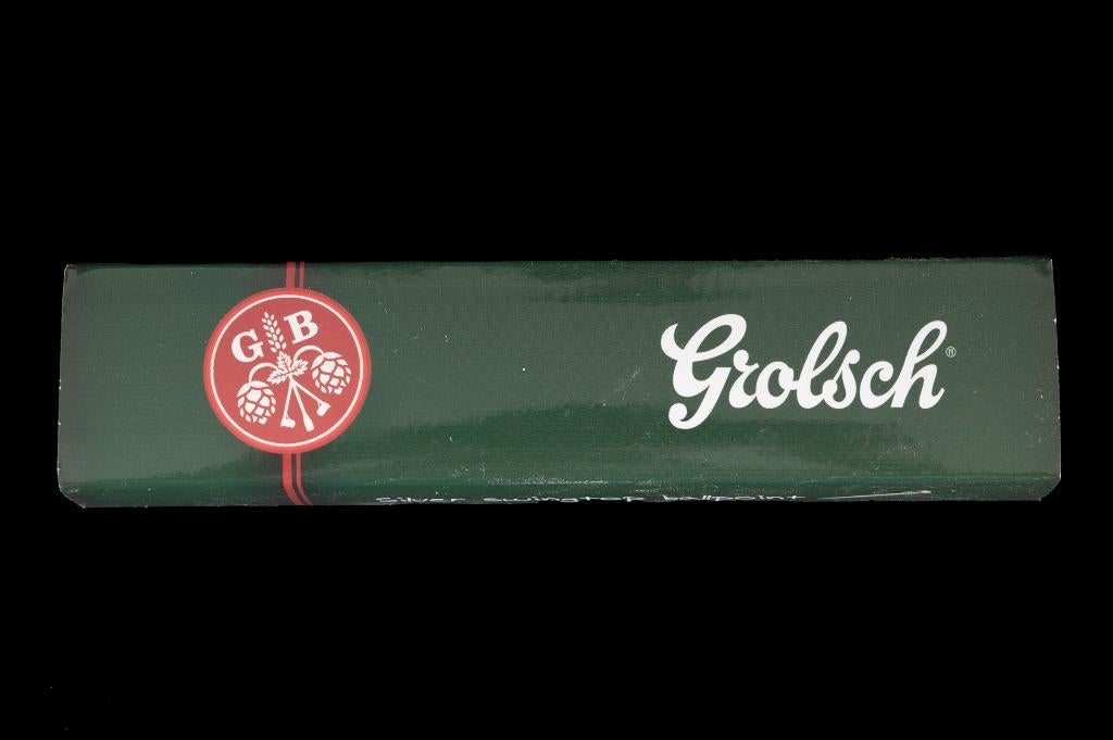 Grolsch bier beugel pen in geschenk verpakking, Verzamelen, Biermerken, Ophalen of Verzenden, Zo goed als nieuw, Overige typen