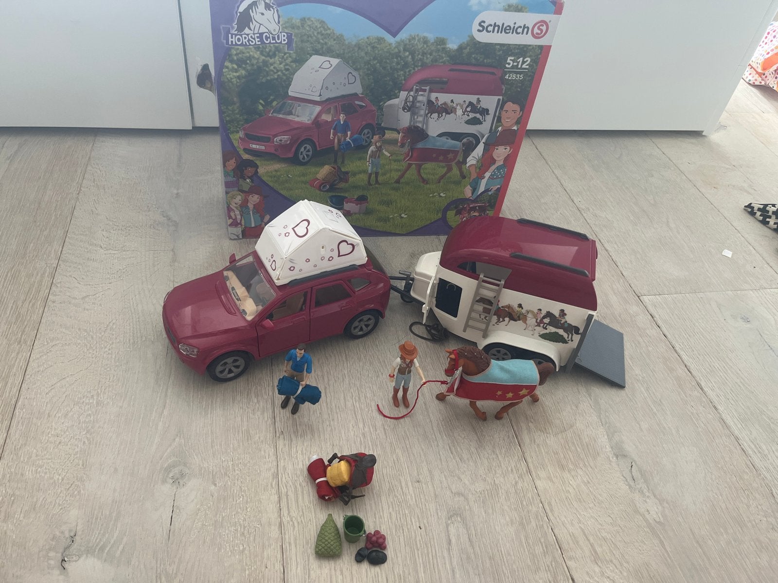 Schleich Horse Club Auto met paardentrailer en accessoires, Ophalen of Verzenden, Zo goed als nieuw