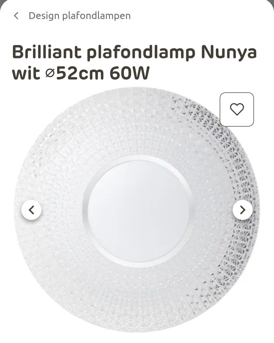 Brilliant plafondlamp met Bluetooth, Ophalen, Modern, Zo goed als nieuw, Wit