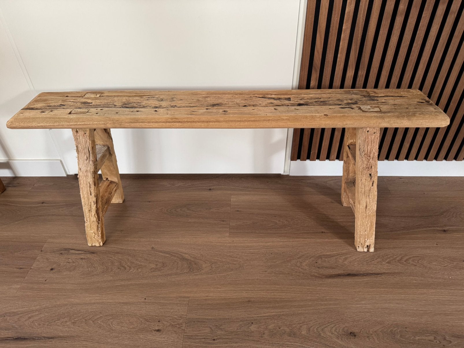 Landelijk / Industrieel Bankje van Geleefd Hout, Antiek en Kunst, Ophalen