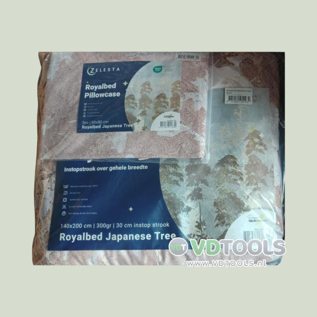 Royalbed JapaneseTree met instopstrook 140x200 & slopenset, 5405as, Nieuw, Deken of Dekbed, Info@vdtools.nl