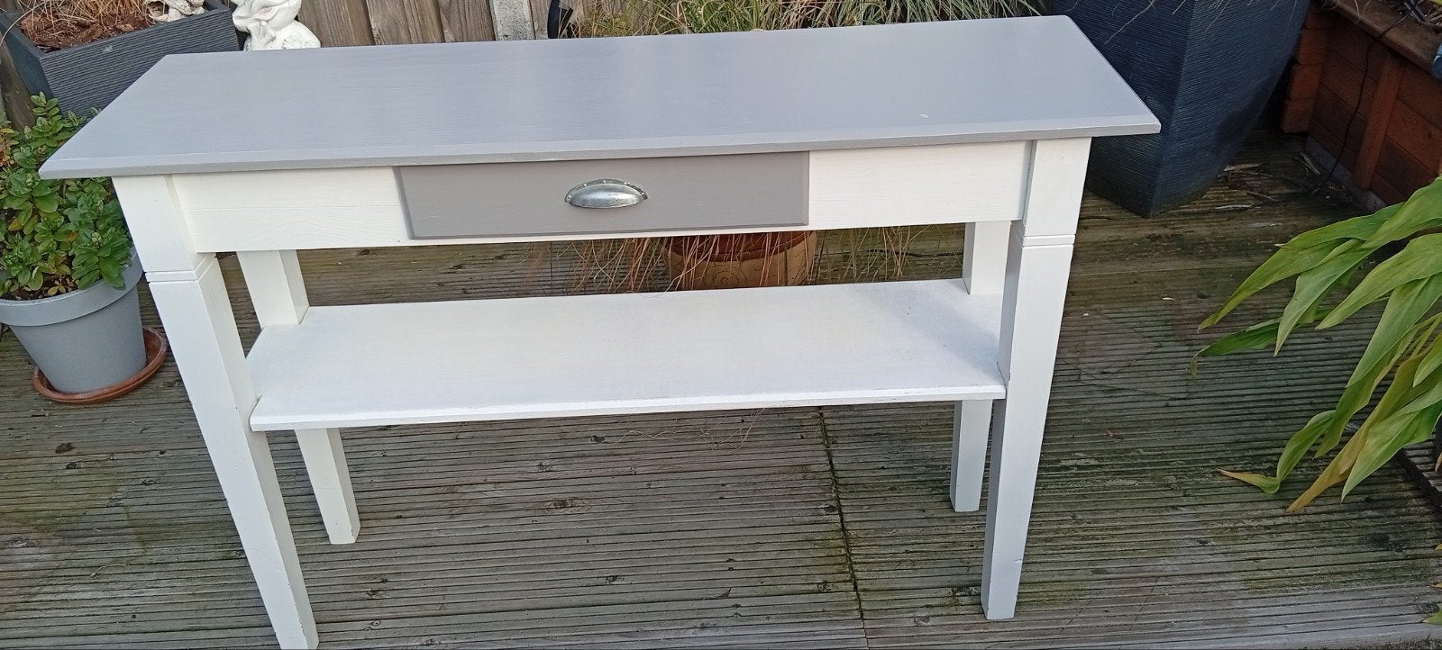 Nog mooie sidetable, Ophalen, Gebruikt, 100 tot 150 cm, Grenenhout