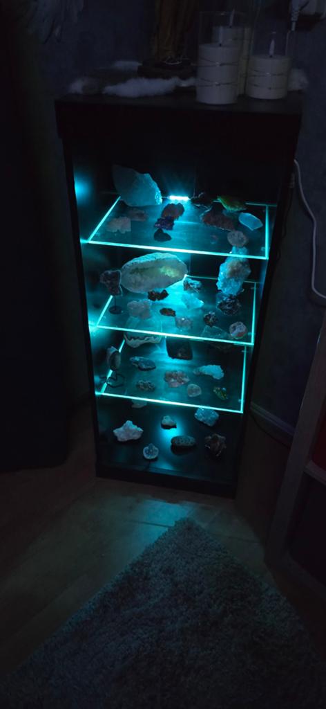 Vitrinekast met verlichting zgan, Ophalen, Zo goed als nieuw