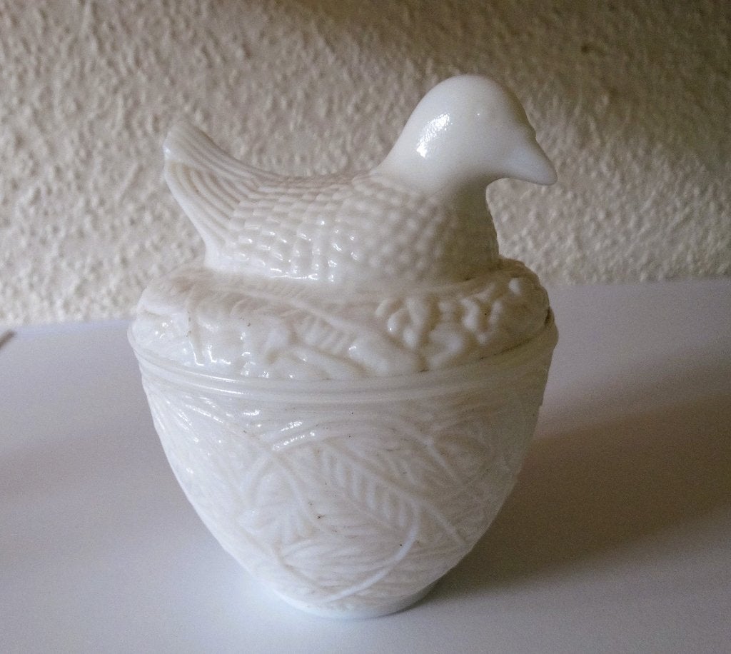 Persglazen / opaline kip op mand, broedkip, Avon, Ophalen of Verzenden