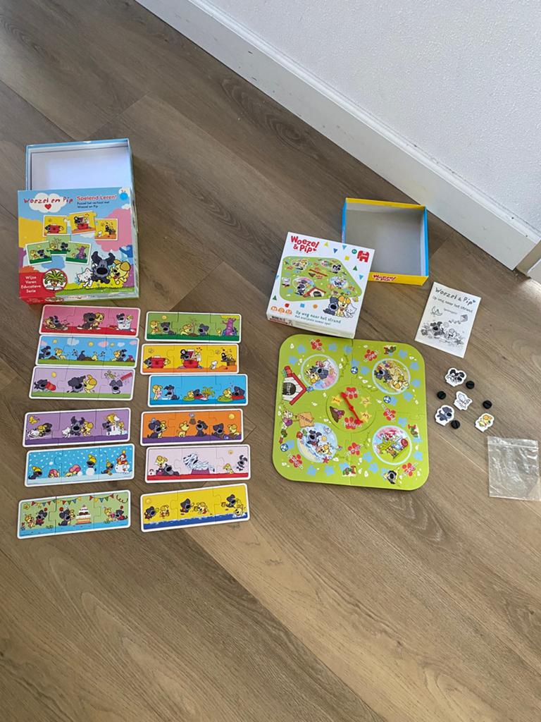 Woezel en Pip puzzel en spelletje - Compleet, Ophalen, 10 tot 50 stukjes, Gebruikt, 2 tot 4 jaar