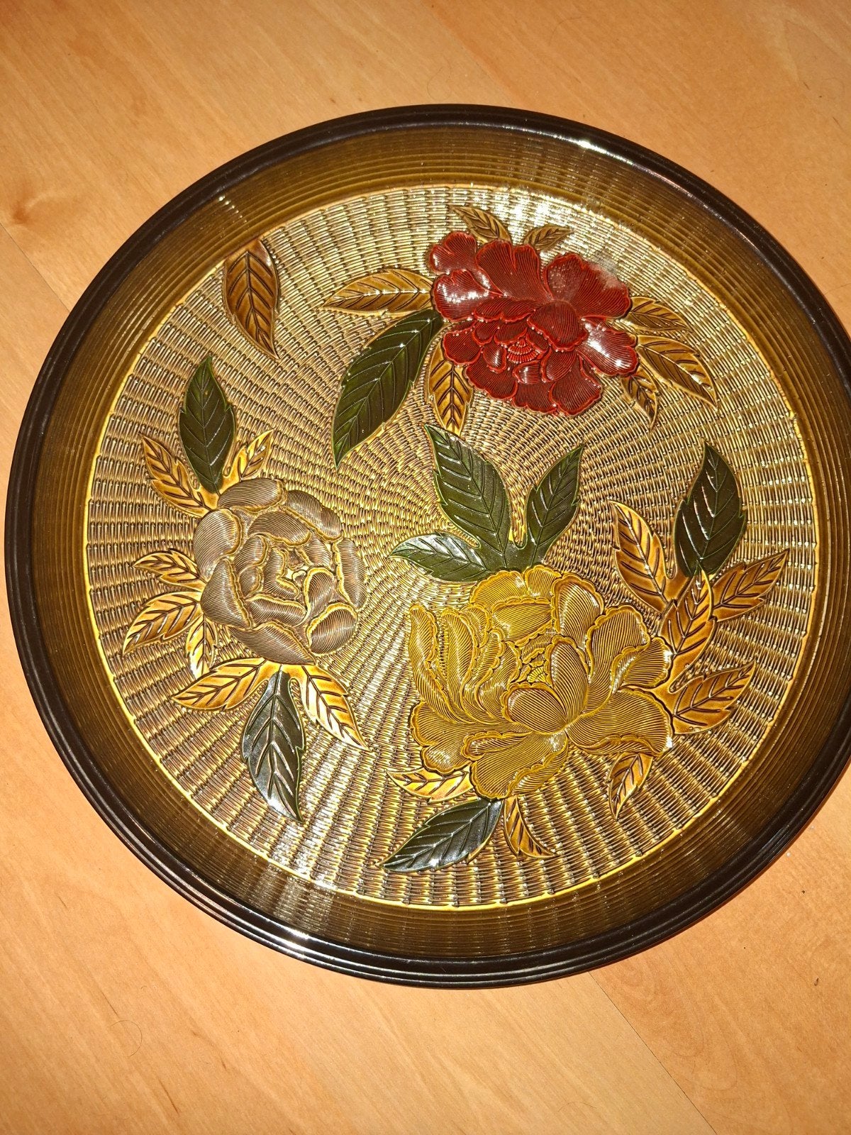 Kunststoffen plateau, zeer decoratief, Ophalen of Verzenden, Rond, Metaal