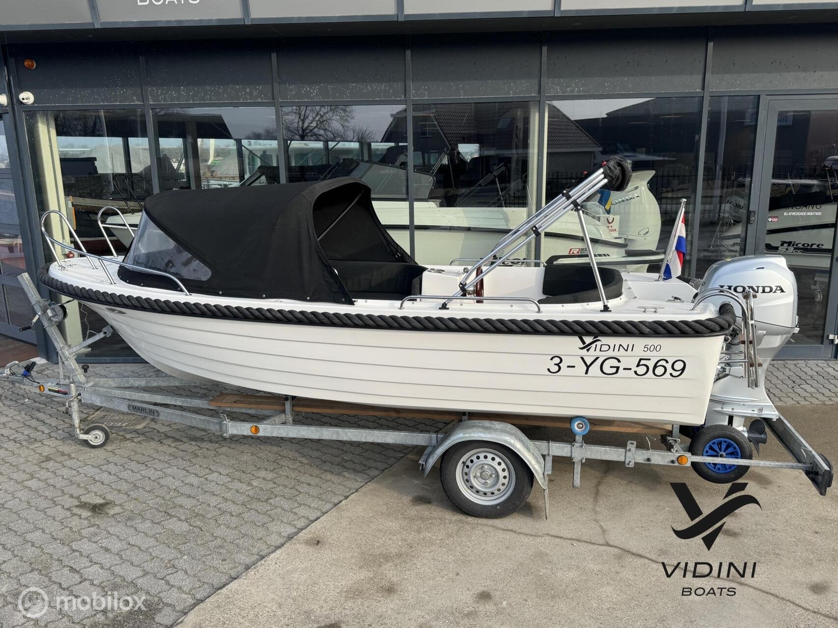 Vidini 500 sloep met Honda 50pk en Marlin trailer *Compleet*, Watersport en Boten, Sloepen, Gebruikt, -, -, -