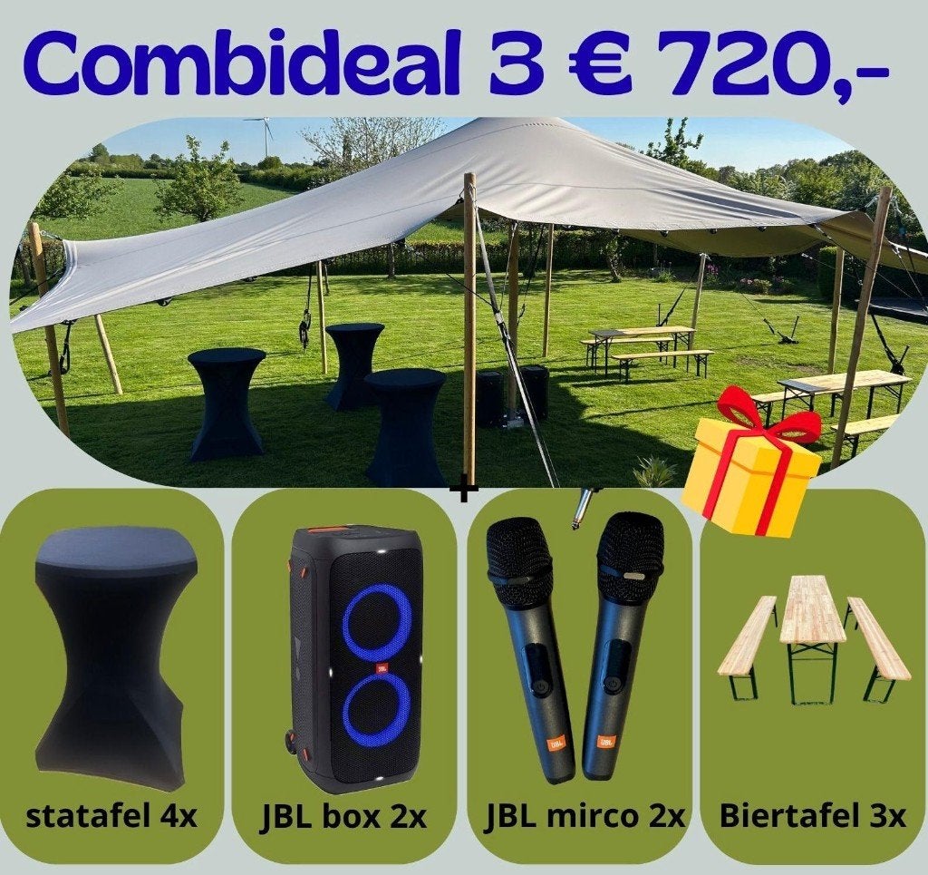 Stretchtent combideal te huur, Ophalen of Verzenden, Zo goed als nieuw, Overige